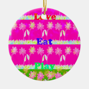 Fin fantastisk färgstark text i Flora Julgransprydnad Keramik