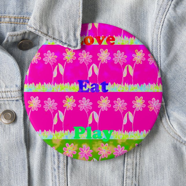 Fin fantastisk färgstark text i Flora Knapp (In Situ)