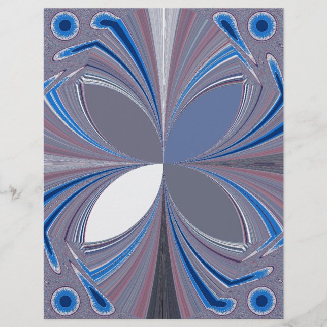 Fin, fantastisk fjärilskonst Blåblå färg Art (Framsida)