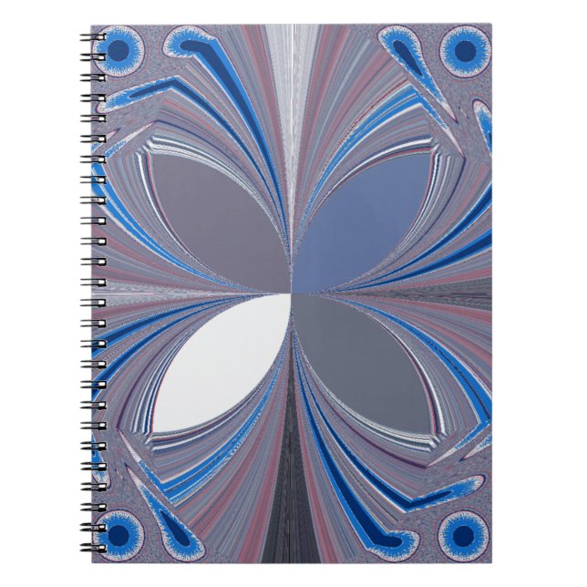 Fin, fantastisk fjärilskonst Blåblå färg Art Anteckningsbok Med Spiral (Framsidan)