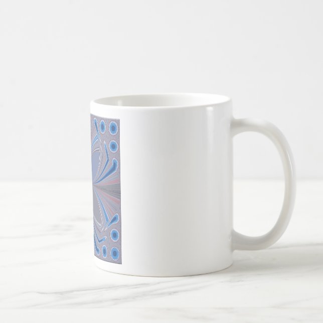 Fin, fantastisk fjärilskonst Blåblå färg Art Kaffemugg (Höger)