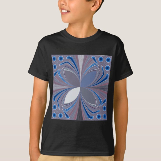 Fin, fantastisk fjärilskonst Blåblå färg Art Tee (Framsida)