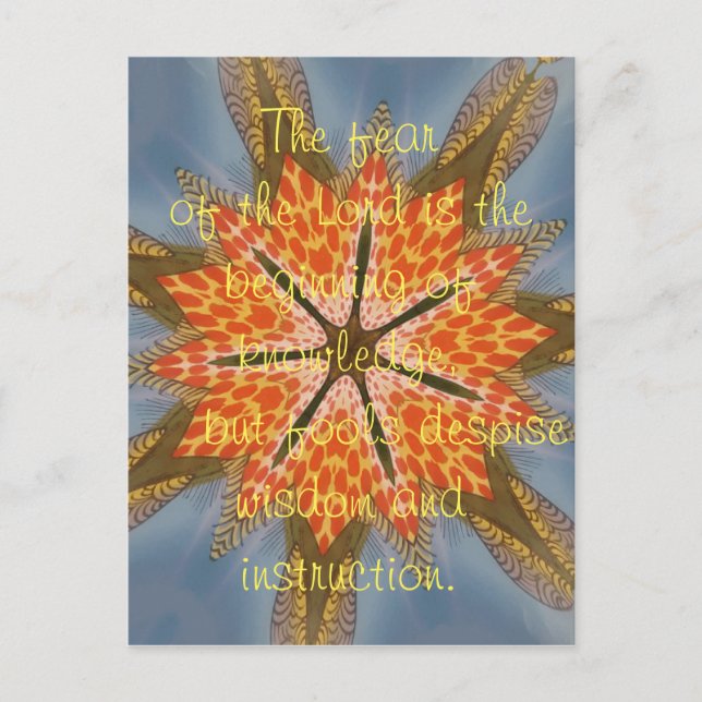Fin fantastisk rädsla för Herren är början Vykort (Framsida)