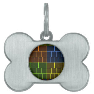 Fin Fantastisk Rainbow Färg Geometridesign Namnbricka Husdjur