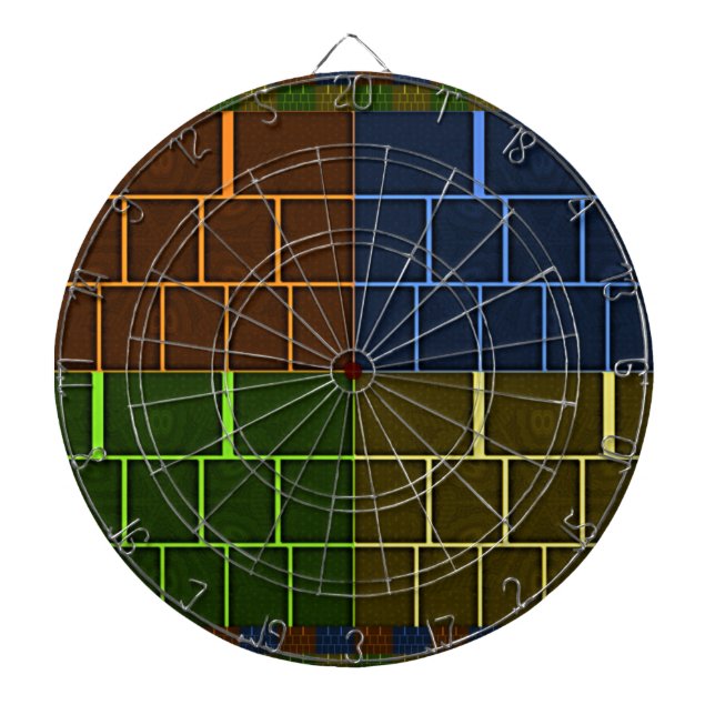 Fin Fantastisk Rainbow Färg Geometridesign Piltavla (Framsidan)