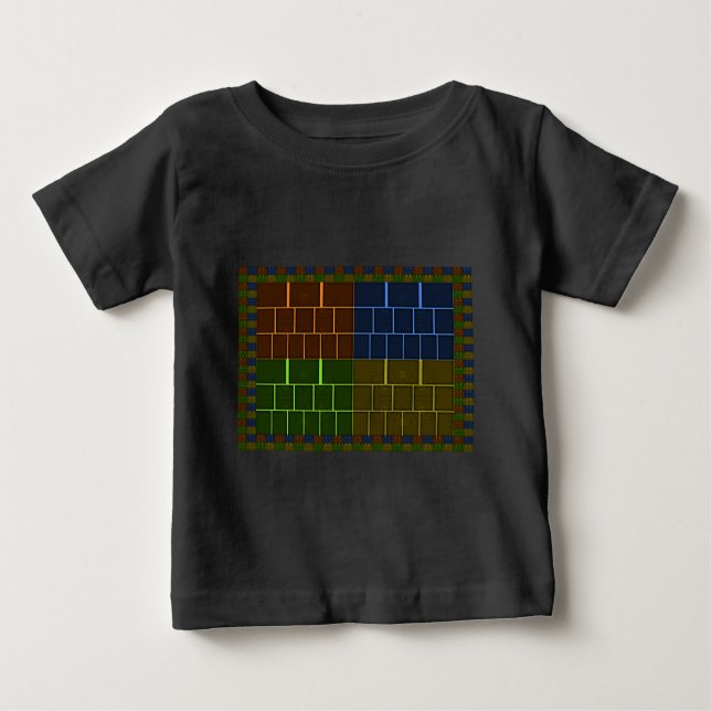 Fin Fantastisk Rainbow Färg Geometridesign T Shirt (Framsida)