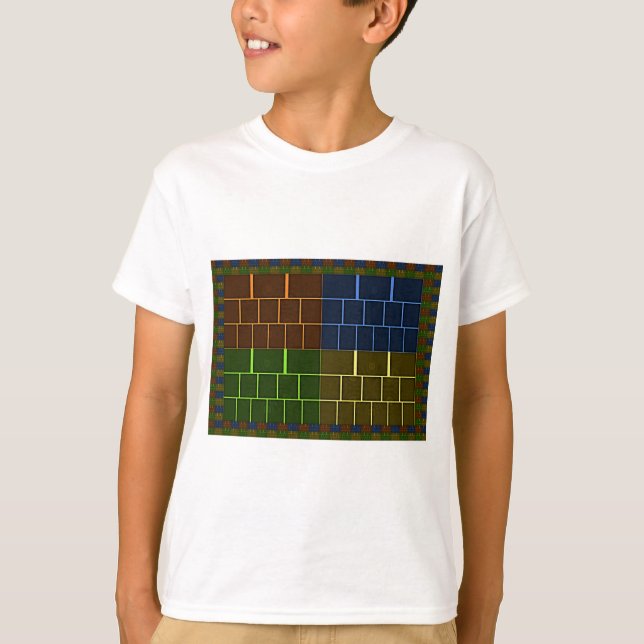 Fin Fantastisk Rainbow Färg Geometridesign T Shirt (Framsida)