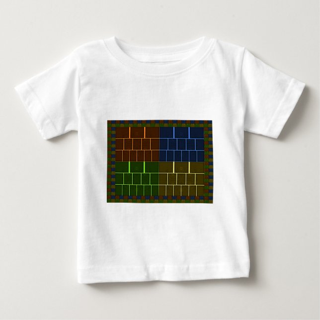 Fin Fantastisk Rainbow Färg Geometridesign T-shirt (Framsida)