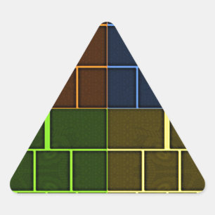 Fin Fantastisk Rainbow Färg Geometridesign Triangelformat Klistermärke