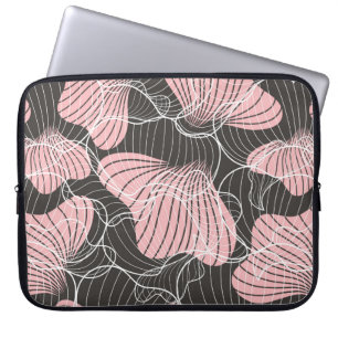 Fin färglös abstrakt sömlös mönster. Baksida Laptop Fodral