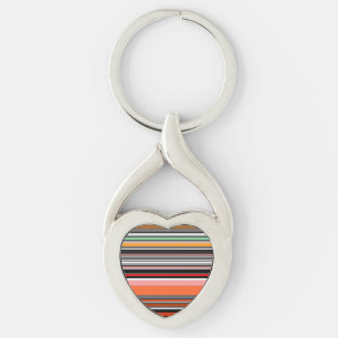 Fin färglös rand twisted heart silverfärgad nyckelring