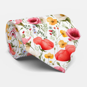 Fin färgstark sommartid, Blommigt Slips