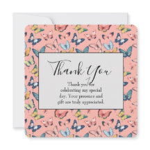 Fin färgstark Tack för fjäril-utskrift