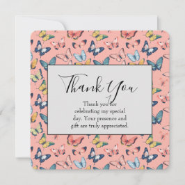 Fin färgstark Tack för fjäril-utskrift