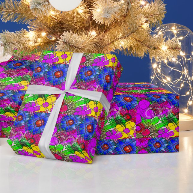 Fin färgstark utformning av Blommönstret Fantastis Presentpapper (Helgdagar)
