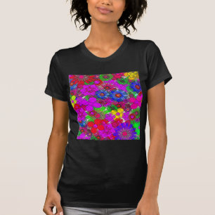 Fin färgstark utformning av Blommönstret Fantastis T Shirt