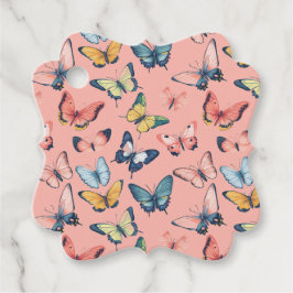 Fin färgstark utskrift av fjäril gåvor etiketter