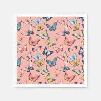 Fin färgstark utskrift av fjäril pappersservett