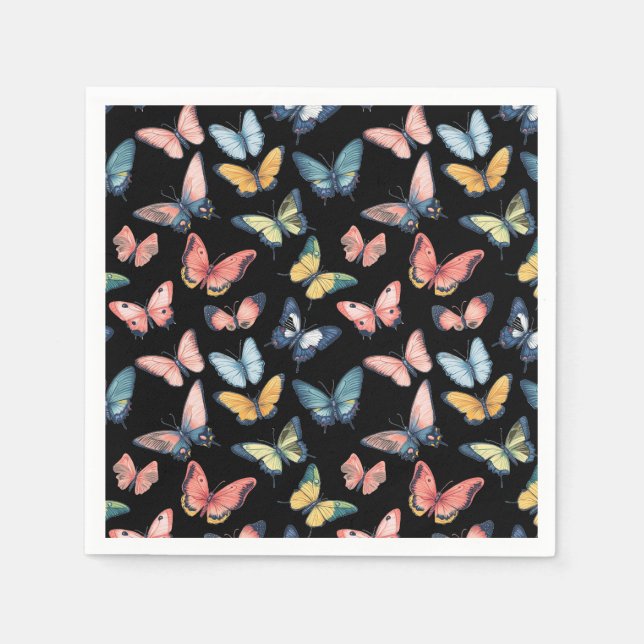 Fin färgstark utskrift av fjäril pappersservett (Framsidan)