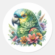 Fin färgstark vattenfärg Amazon Parrot