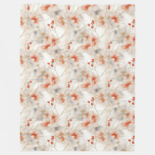 Fin Feminine Peach Red-Blommigt Fleecefilt
