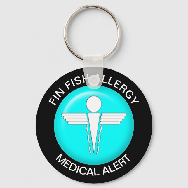 Fin Fish Allergy Keychain Nyckelring (Framsida)