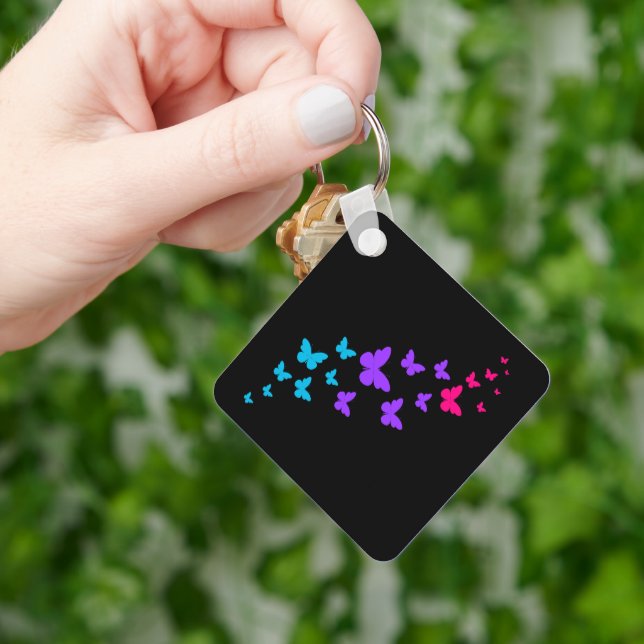 Fin fjärilsmussla Pridets utformning Nyckelring (Hand)