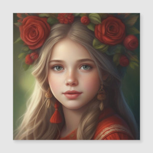 Fin flicka med trädgård