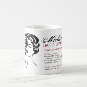 Fin flicka med vågigt hårikon kaffemugg