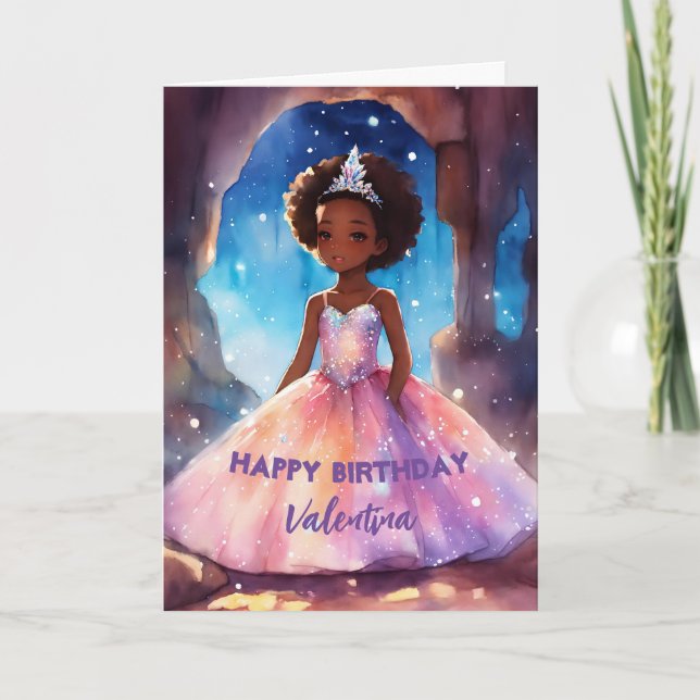 Fin fullt klär prinsessans födelsedag kort (Framsida)