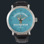 Fin fysisk terapeutisk inspirationsoffert armbandsur<br><div class="desc">Fysisk terapeutisk värme från armbandsur. En söt fysisk terapigåva med ett vackert träd med regnbåge löv och hjälp händer som träd armar som hiss upp dem. Motiv och vacker klocka för en PT.</div>