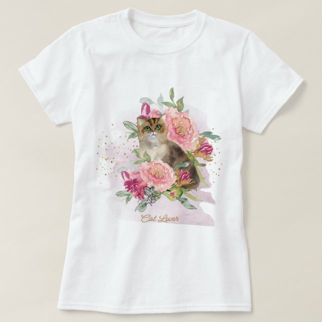 Fin gåva till en kattlapp t shirt (Design framsida)