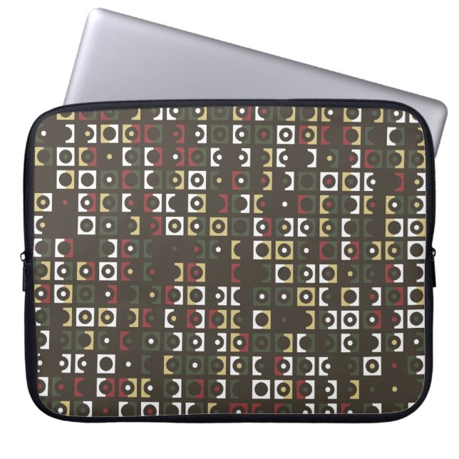 Fin geometrisk abstrakt, konst, mönster, laptop fodral (Framsidan)