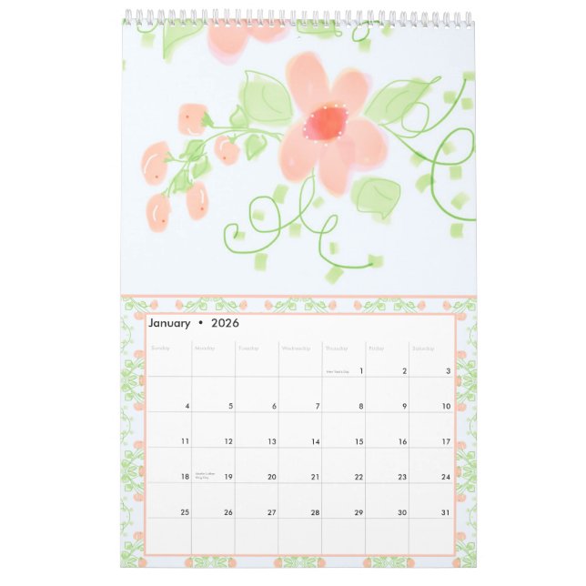 Fin Girly Flowwred Designer Kalender (Jan 2026)