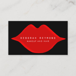 fin grafisk feminininröd läppar skönhetsmakeri visitkort