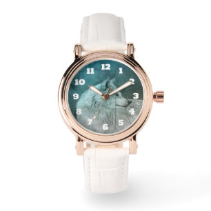 Fin Grått-Varg i en Mörk Forest Armbandsur