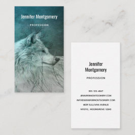 Fin Grått-Varg i en Mörk Forest Visitkort