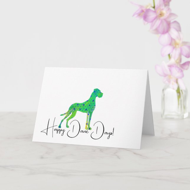 Fin Great Dane grön illustration  Kort (Orkide)