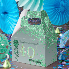 Fin Grönt Glitter & Ribbon 40:e födelsedagen Presentaskar