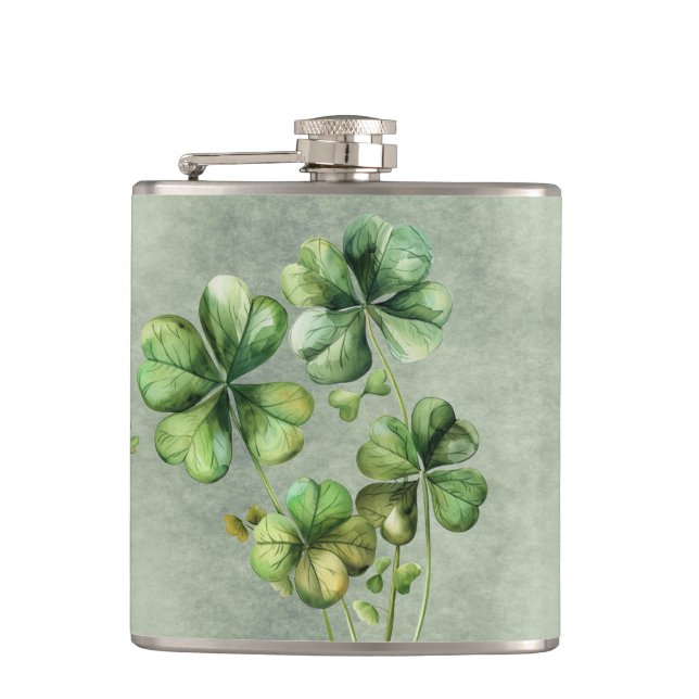 Fin Grönt Watercolor Shamrock Fickplunta (Framsidan)