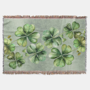 Fin Grönt Watercolor Shamrock Filt