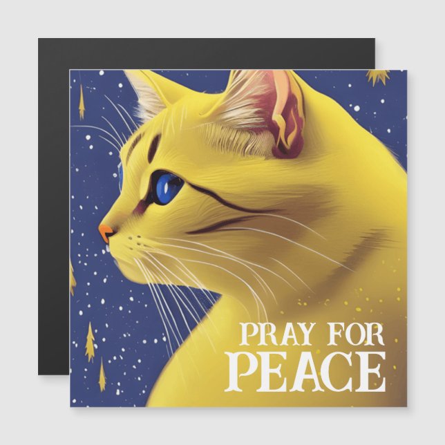 Fin Gult Katt med Blue Öga - Ukraina (Fram/baksida)