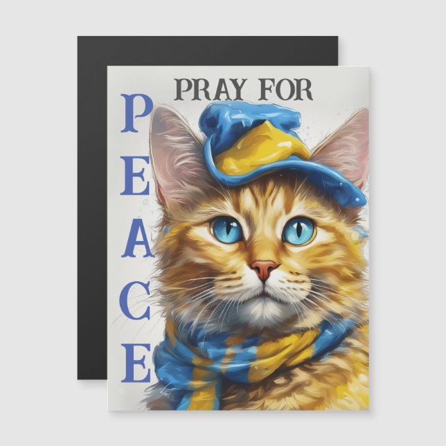 Fin Gult Katt med Blue Öga - Ukraina (Fram/baksida)