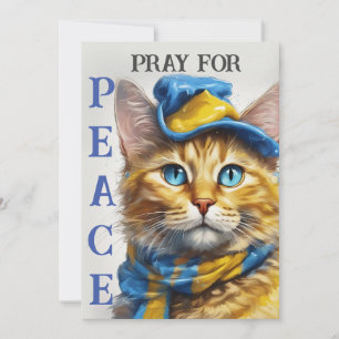 Fin Gult Katt med Blue Öga - Ukraina Julkort