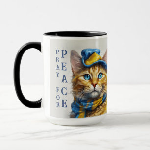 Fin Gult Katt med Blue Öga - Ukraina Mugg