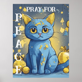 Fin Gult Katt med Blue Öga - Ukraina Poster