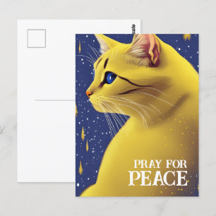 Fin Gult Katt med Blue Öga - Ukraina Vykort