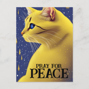 Fin Gult Katt med Blue Öga - Ukraina Vykort