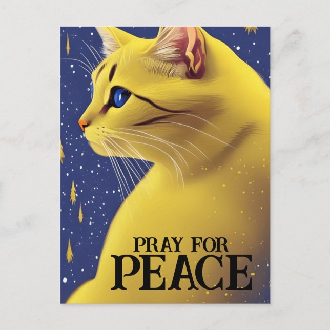 Fin Gult Katt med Blue Öga - Ukraina Vykort (Framsida)