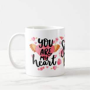 Fin hjärt-design med fet Kärlek-citat Kaffemugg